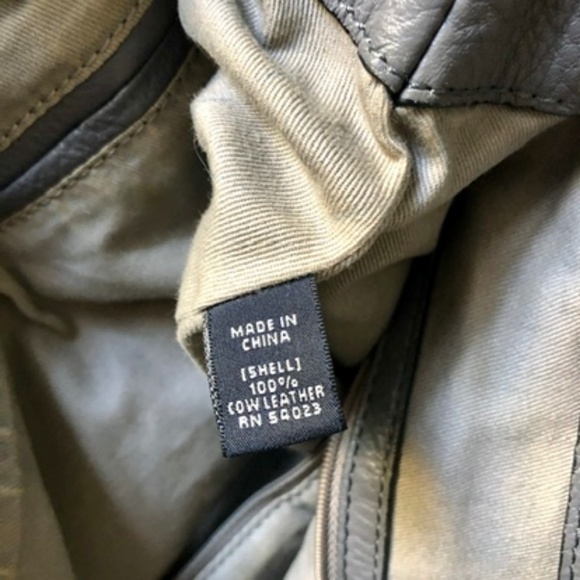 Banana Republic Genuine Leather Gray Hobo Bag - Picture 6 of 7